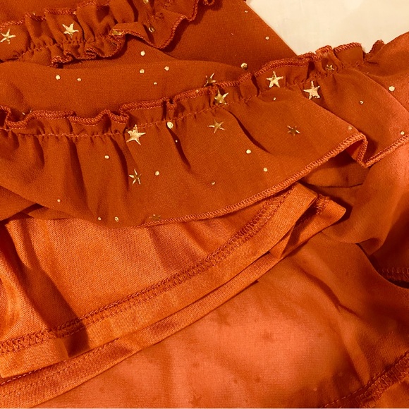 Brick orange gold star dress - Picture 11 of 16